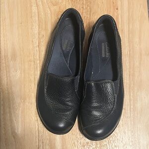 Clarks Navy Leather Loafers